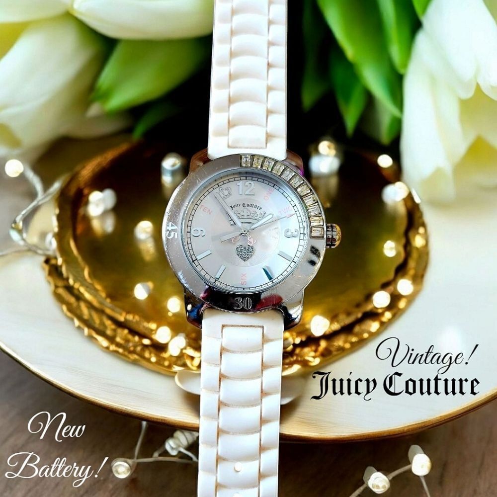 JUICY COUTURE Vintage Silver And Crystal Boyfriend Watch WHIMSYGOTH